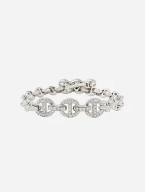 ID Bracelet With Antiquated Diamond Pendant