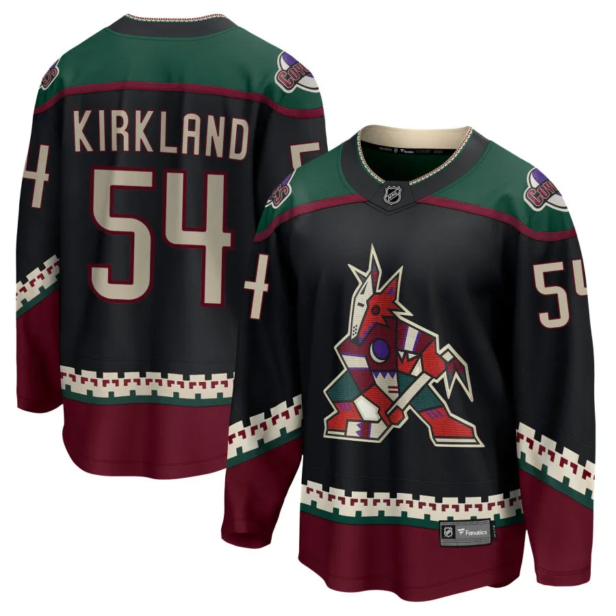 Justin Kirkland Arizona Coyotes Fanatics Branded 2021/22 Home Breakaway Jersey - Black