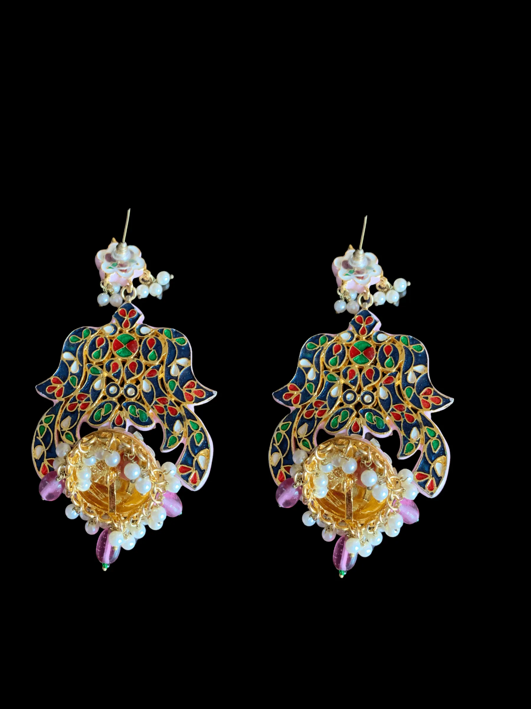 Kundan earrings  - pink  ( READY TO SHIP )