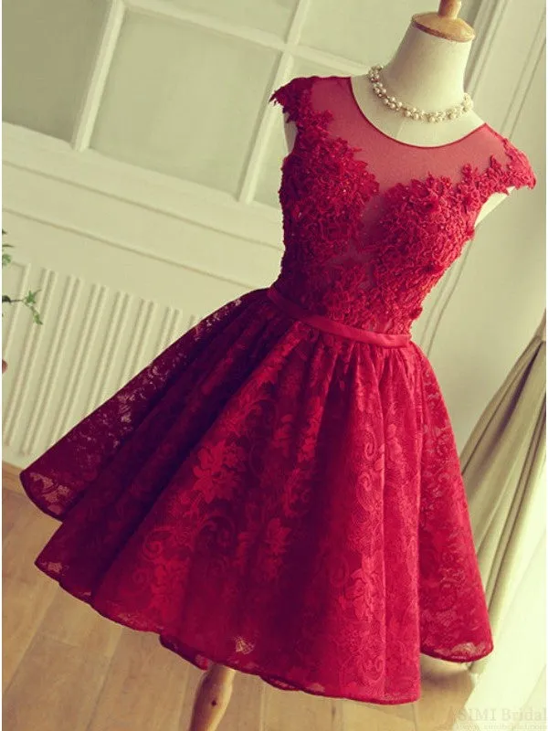 Lace Homecoming Dress, Short Prom Dress, Dance Dress, Formal Dress, Graduation School Party Gown, PC0578