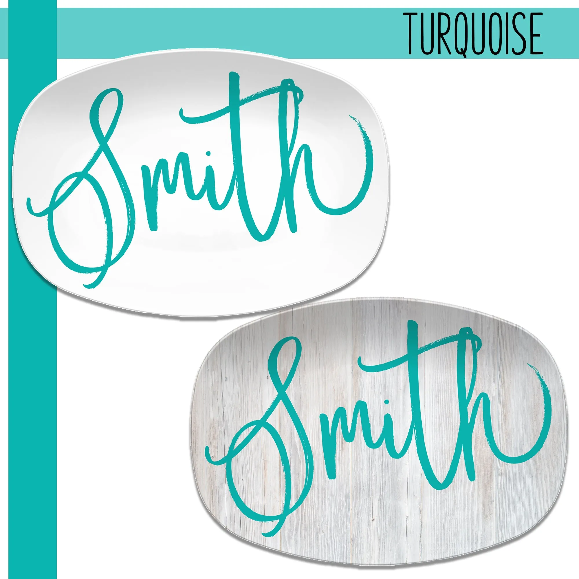 Large Script Personalized Platter