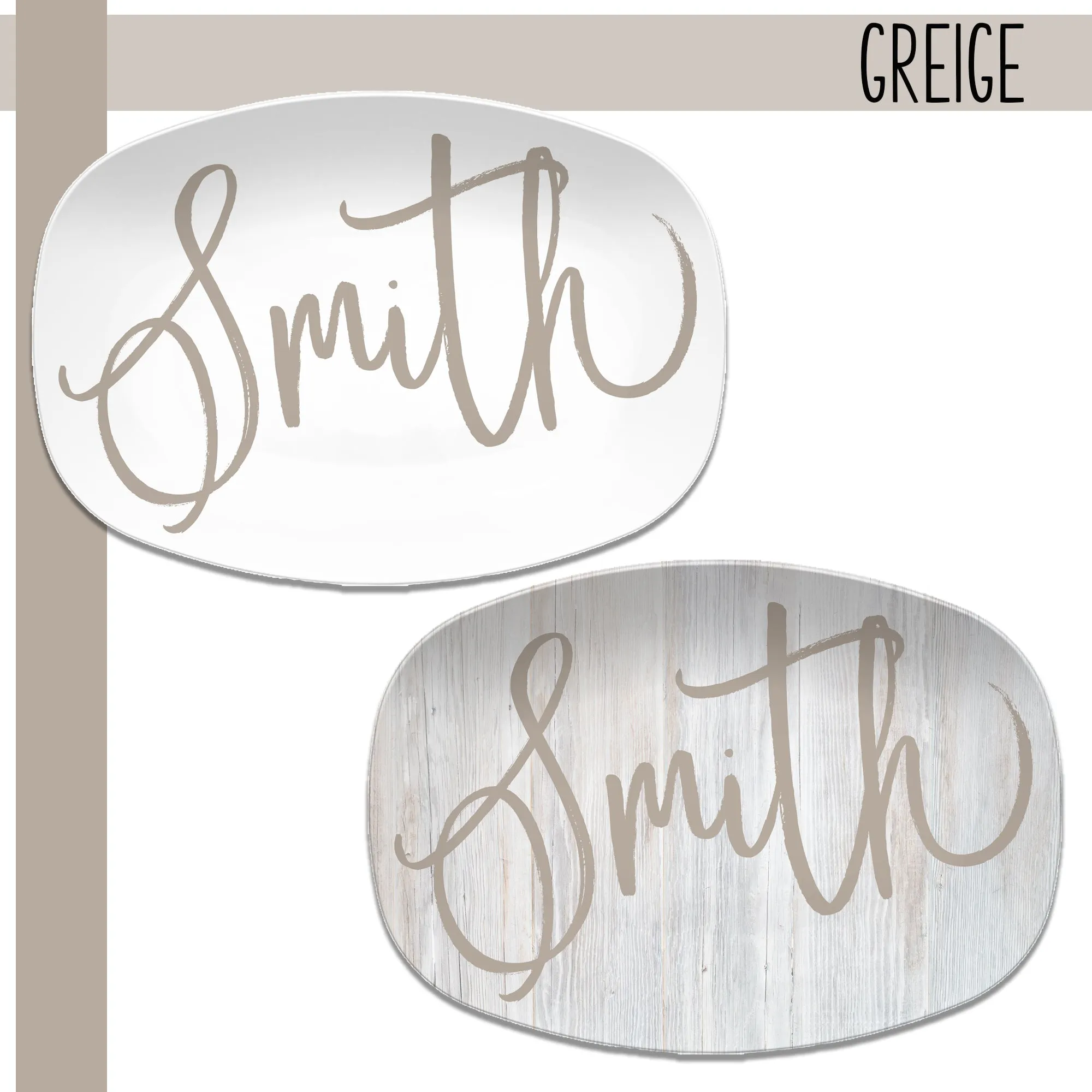 Large Script Personalized Platter