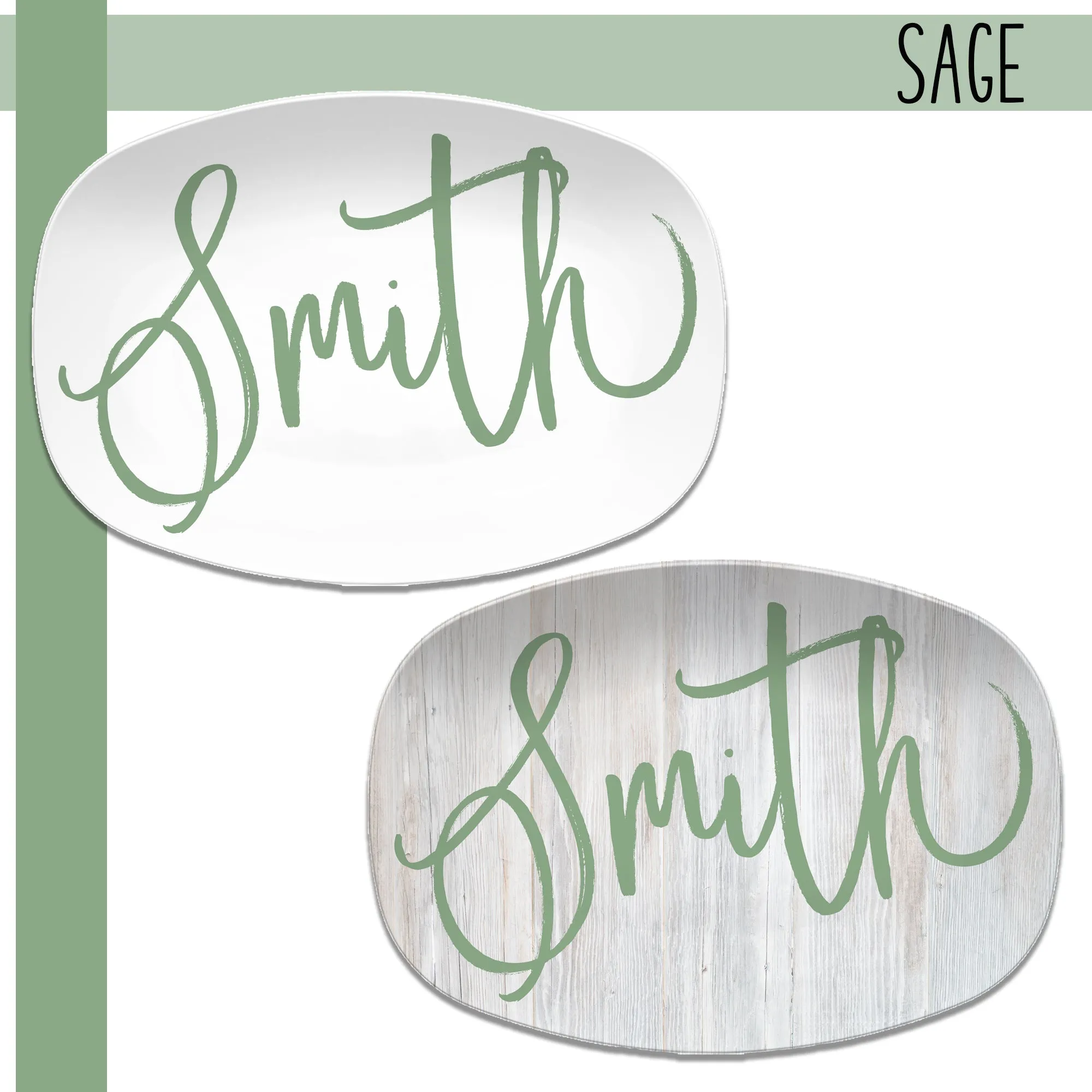 Large Script Personalized Platter