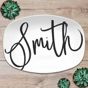 Large Script Personalized Platter