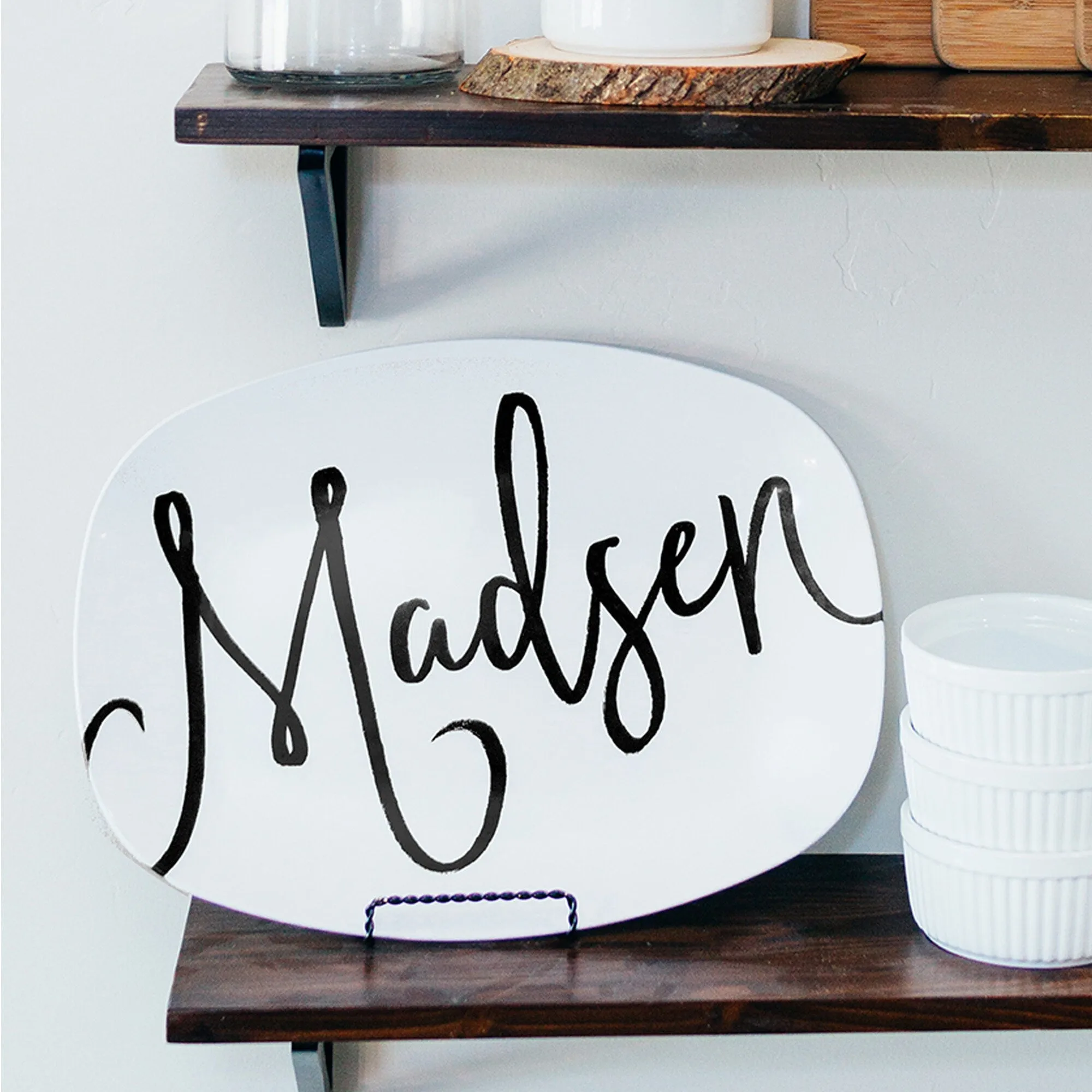 Large Script Personalized Platter