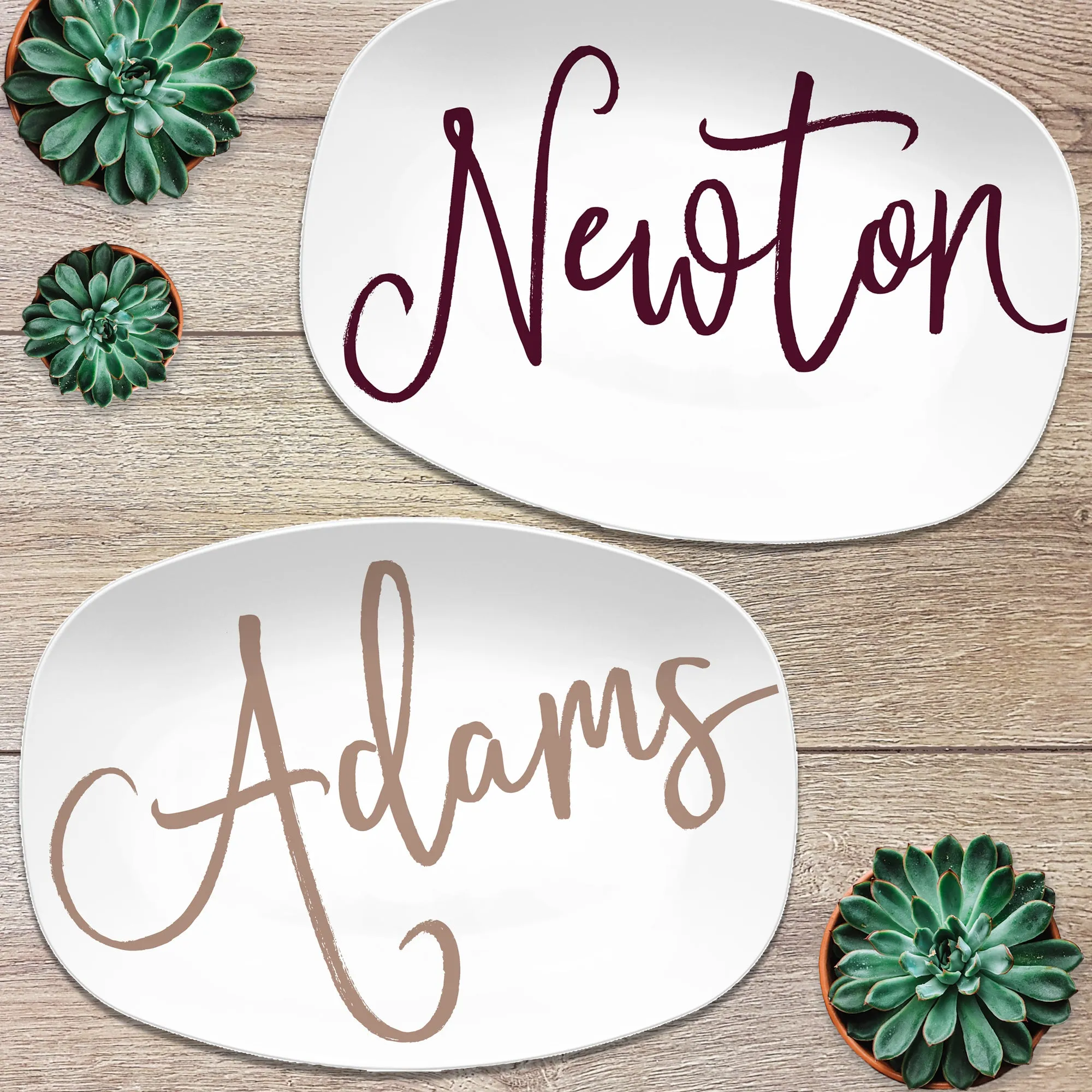 Large Script Personalized Platter