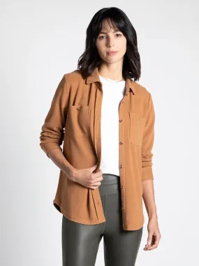 Lewis Button Front Shacket- Caramel