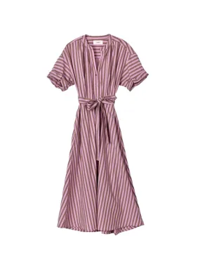 Liora Dress in Fig Stripe