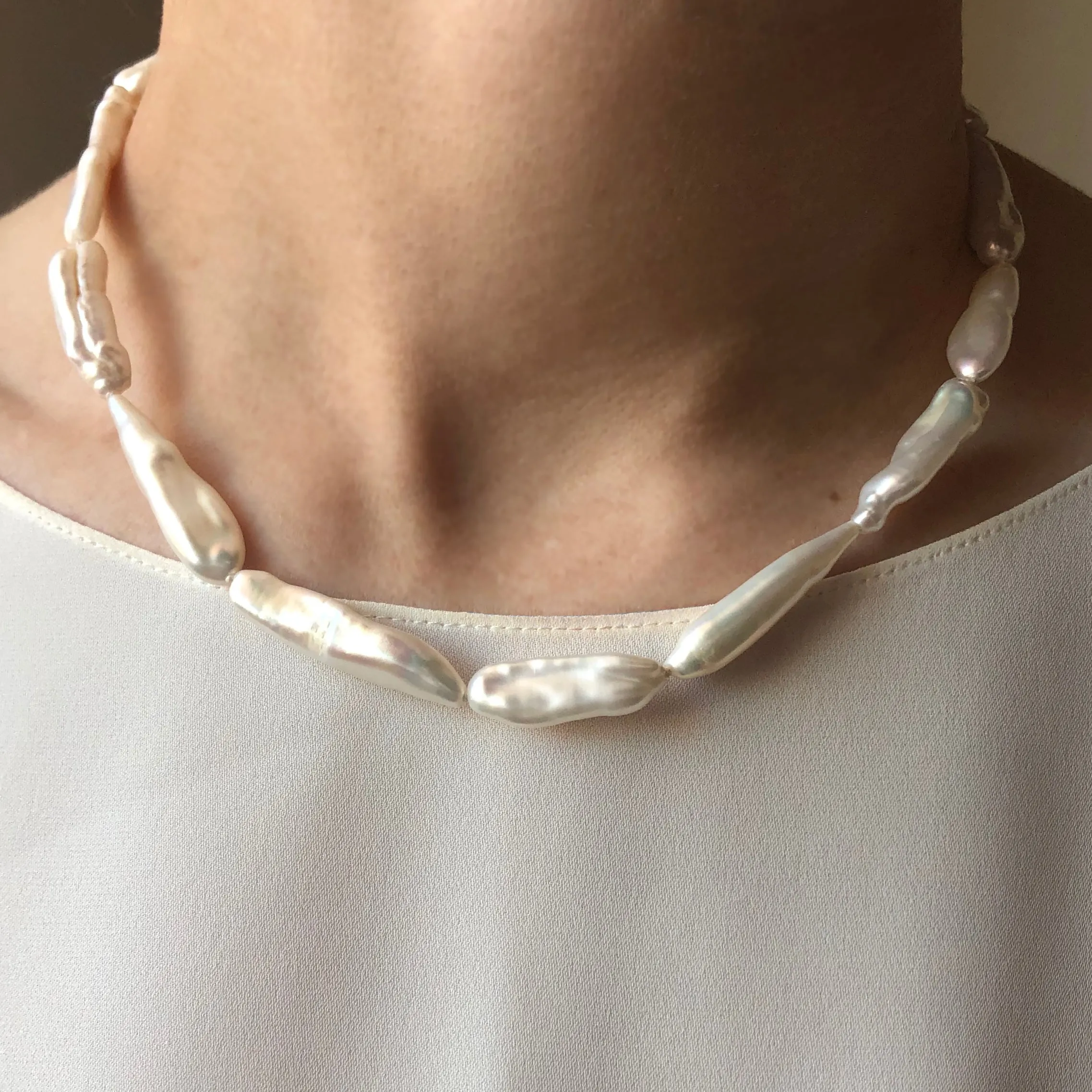 Long Baroque Pearl Necklace