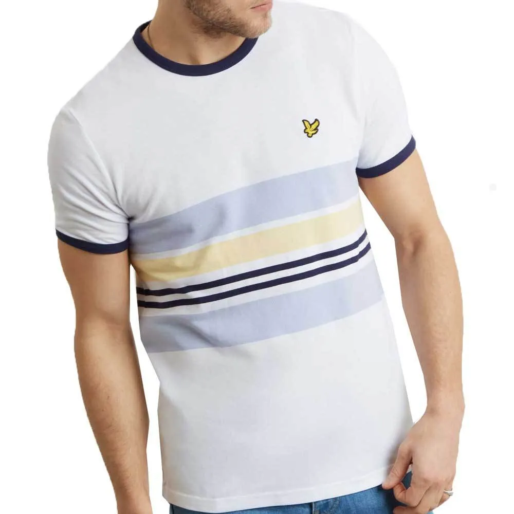 Lyle And Scott Men's Pique Stripe Ringer T-Shirt - White TS1007V