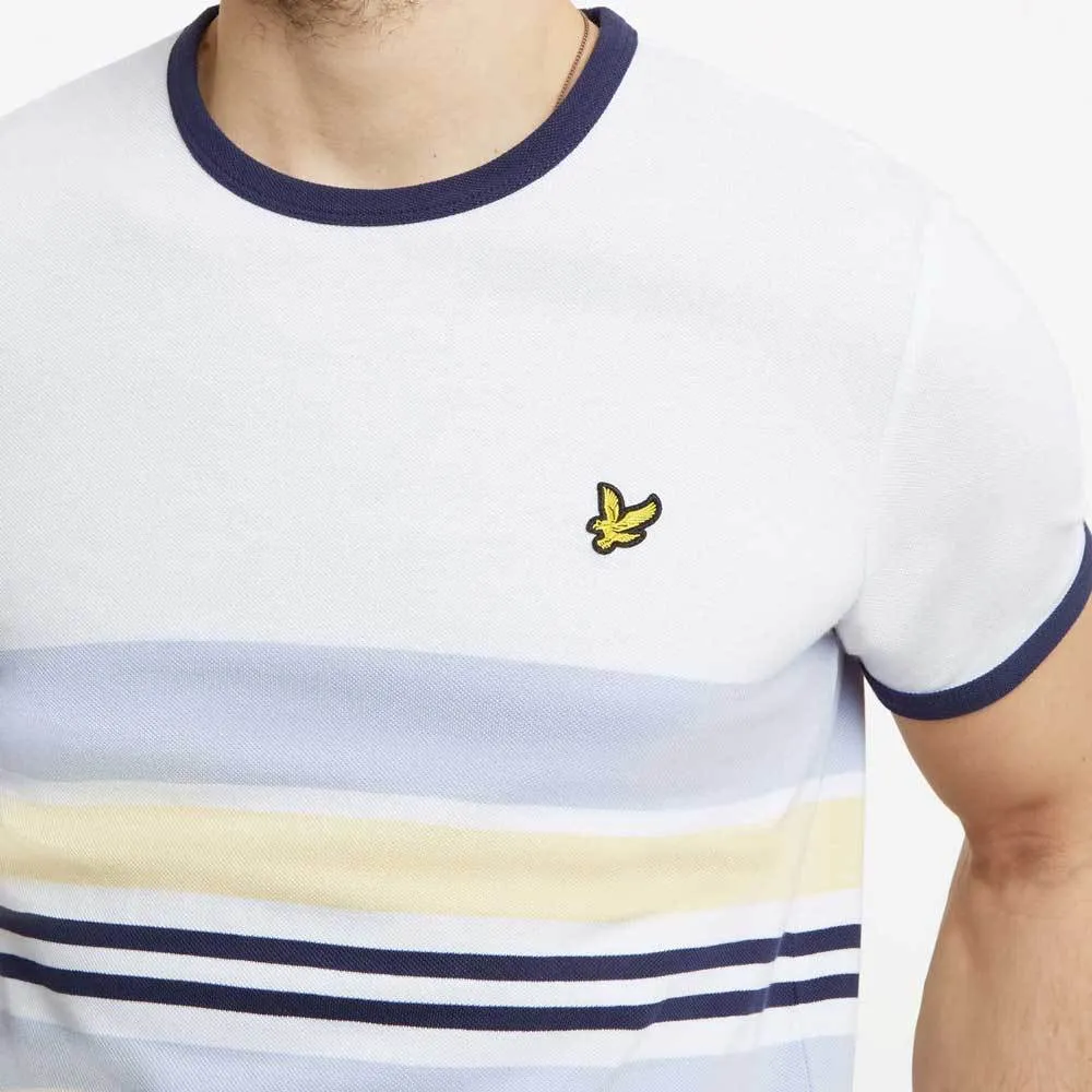 Lyle And Scott Men's Pique Stripe Ringer T-Shirt - White TS1007V