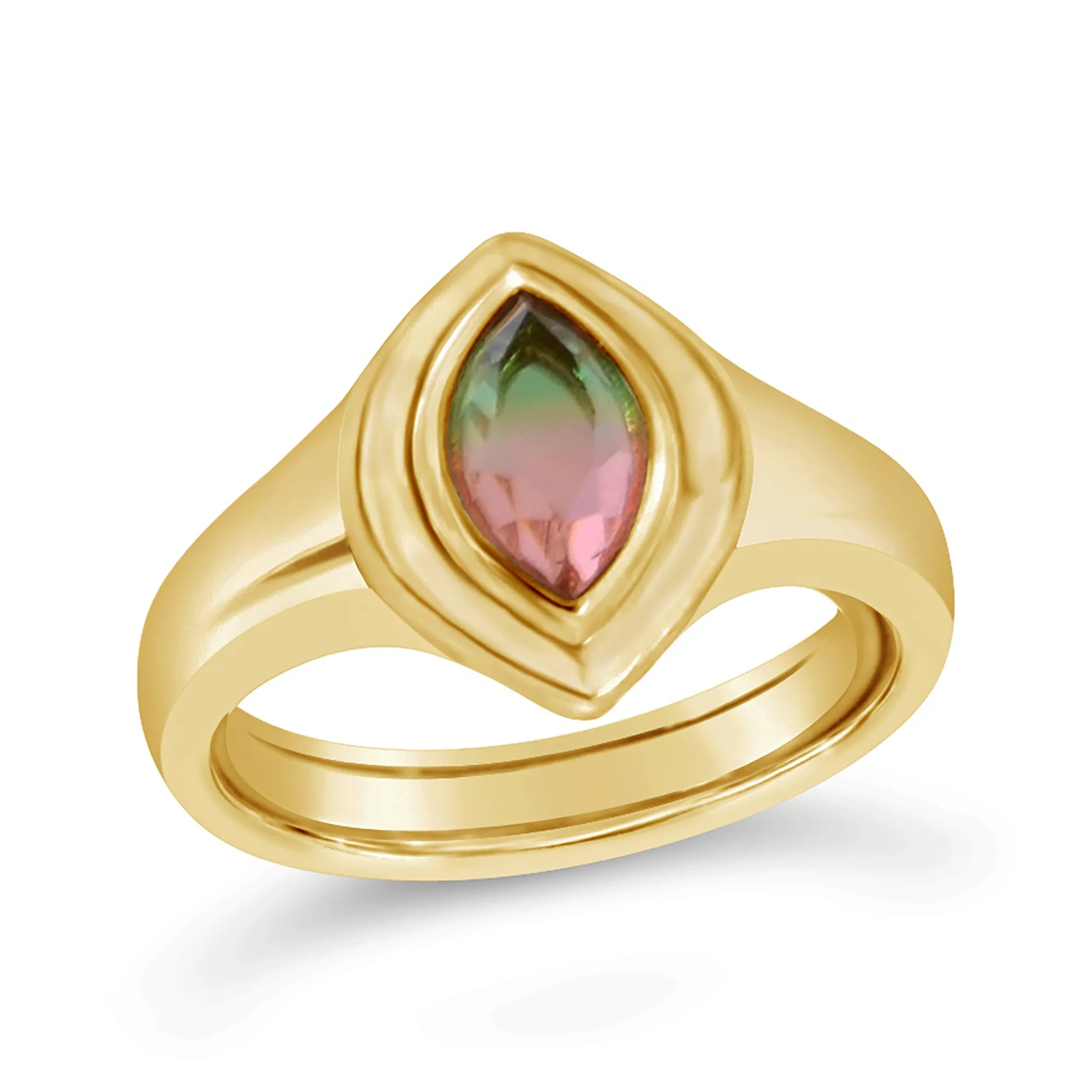 Marquise Signet Ring - Watermelon Quartz