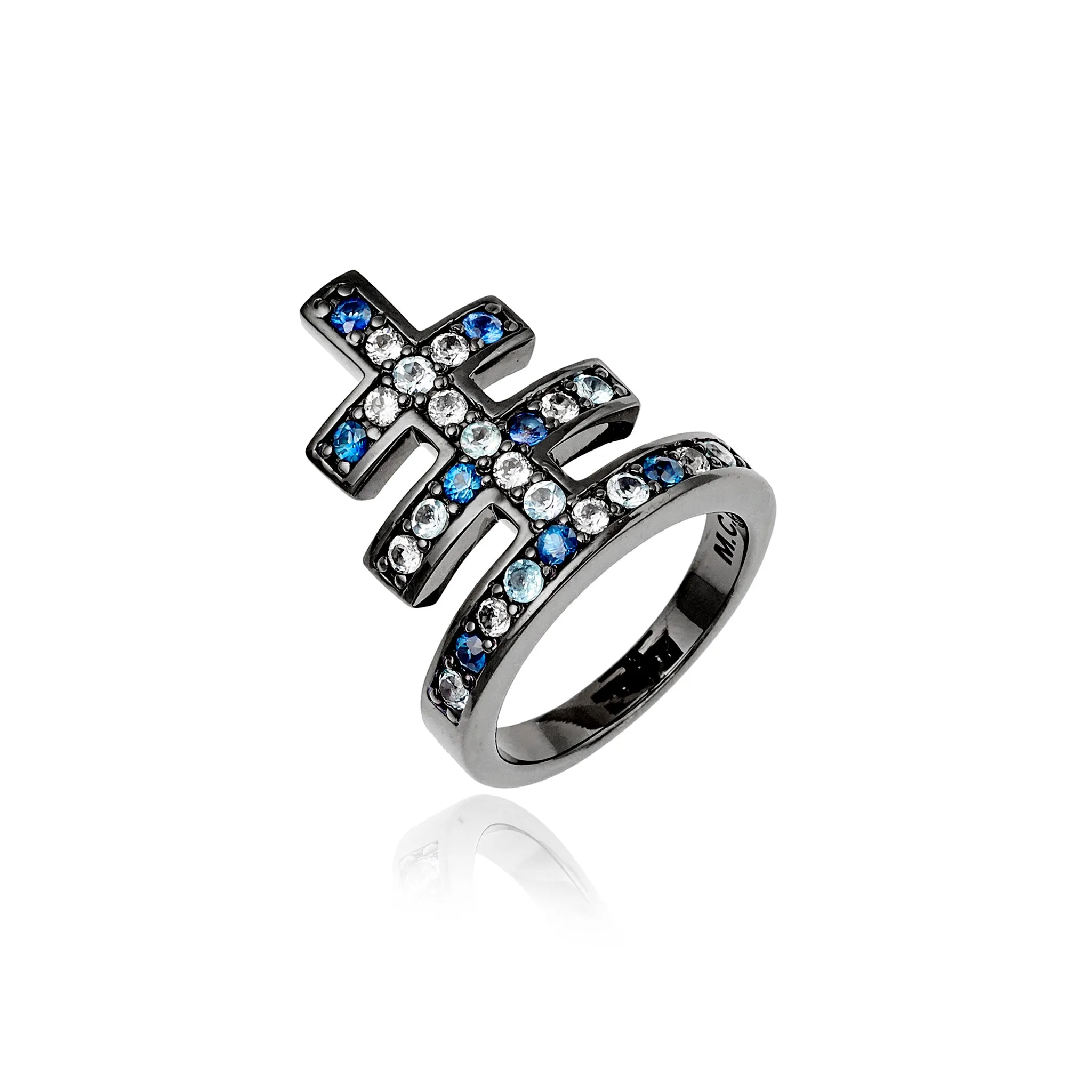 MCL Design Silver Patriarchal Cross Stacking Ring