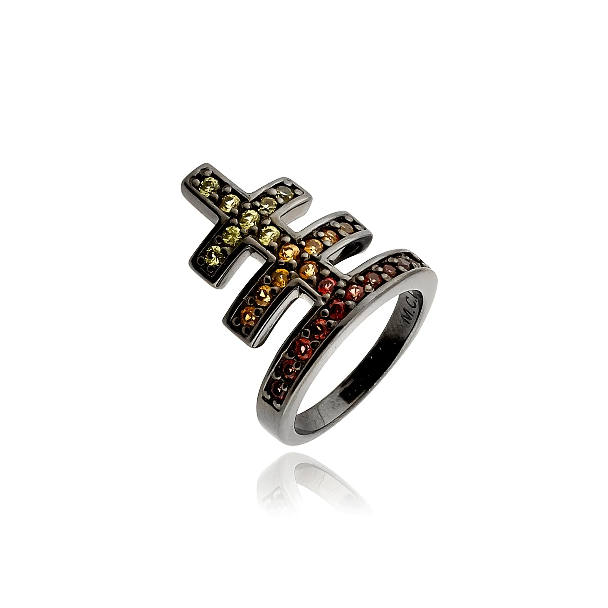 MCL Design Silver Patriarchal Cross Stacking Ring