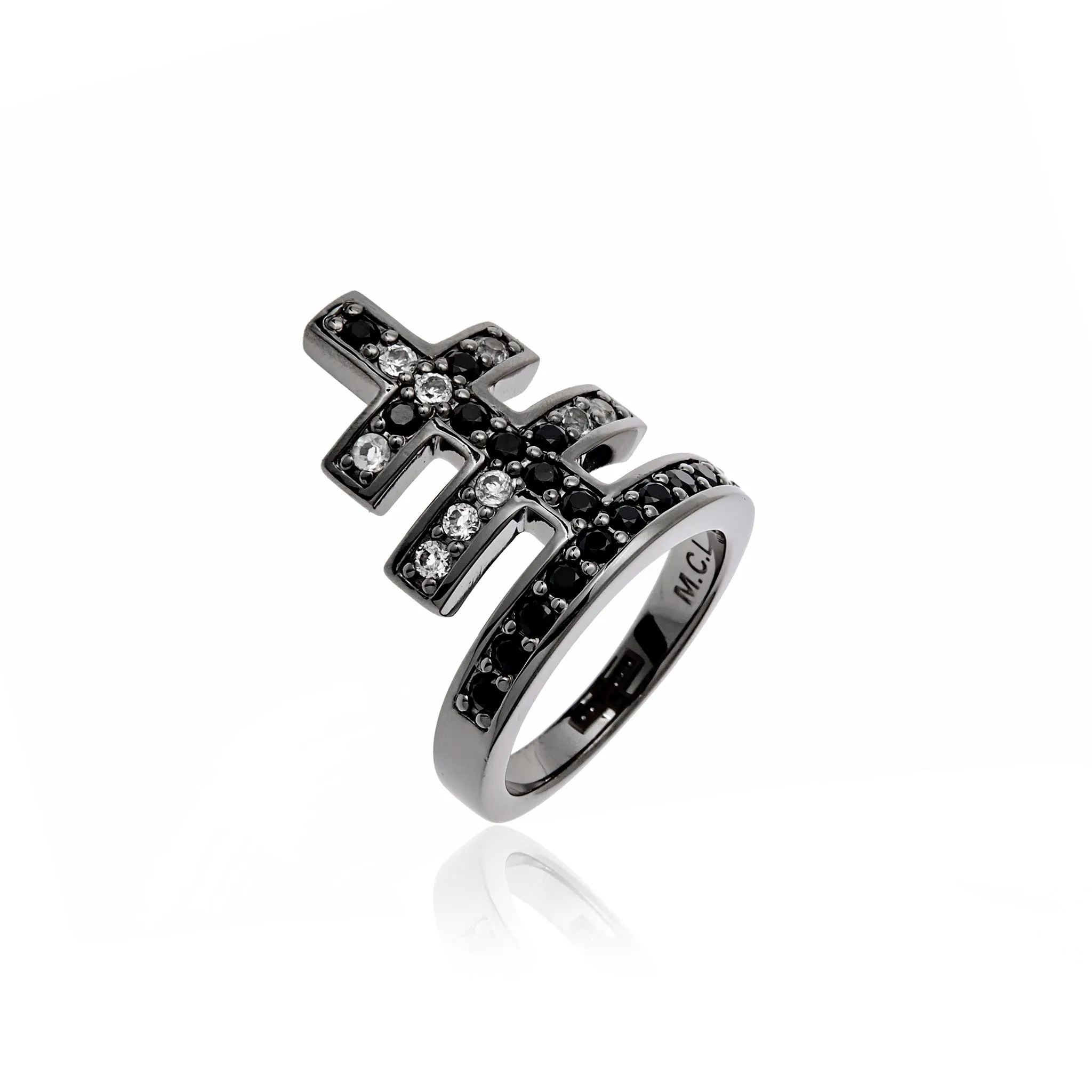 MCL Design Silver Patriarchal Cross Stacking Ring