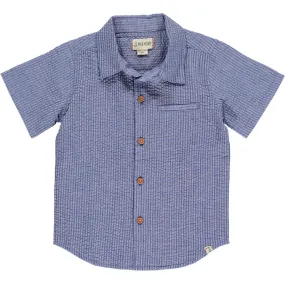 Me & Henry Newport Woven Shirt - Navy Seersucker