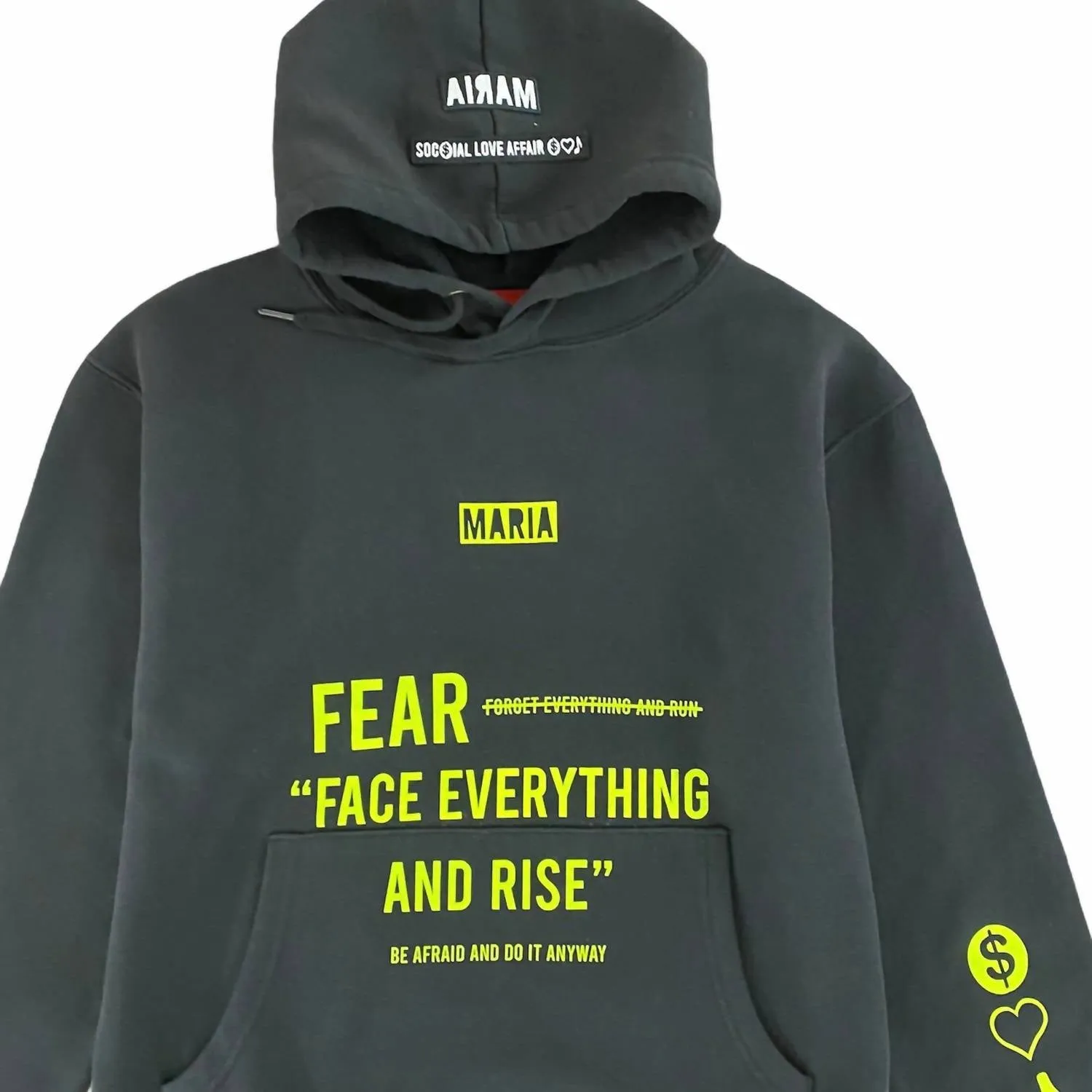 Men's Fear Hoodie In Black/lime