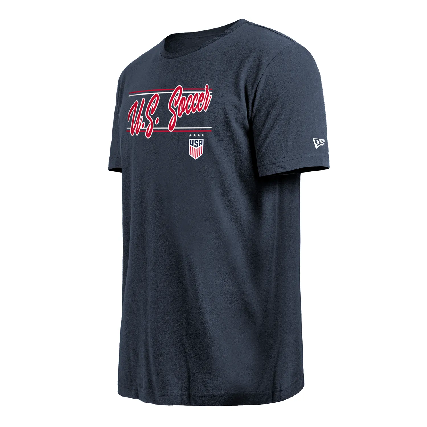 Men's New Era USWNT Script Bi-Blend Navy Crew Neck Tee