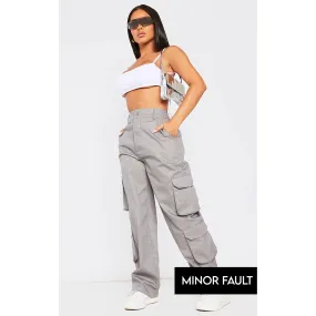 (Minor Fault) Grey Pocket Detailed Cargo Trousers