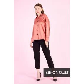 (Minor Fault) Pink Button Down Satin Shirt