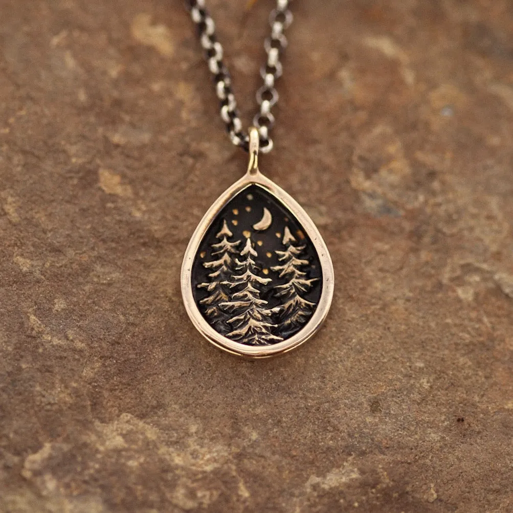 Nightfall Forest Necklace in Sterling Silver or Bronze