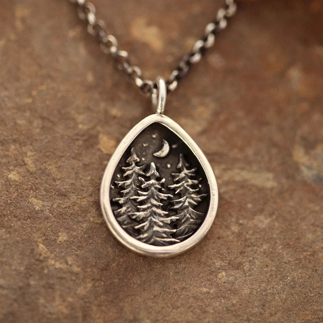 Nightfall Forest Necklace in Sterling Silver or Bronze