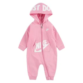 NIKE INFANT'S HOODED PINK COVERALL ONESIE