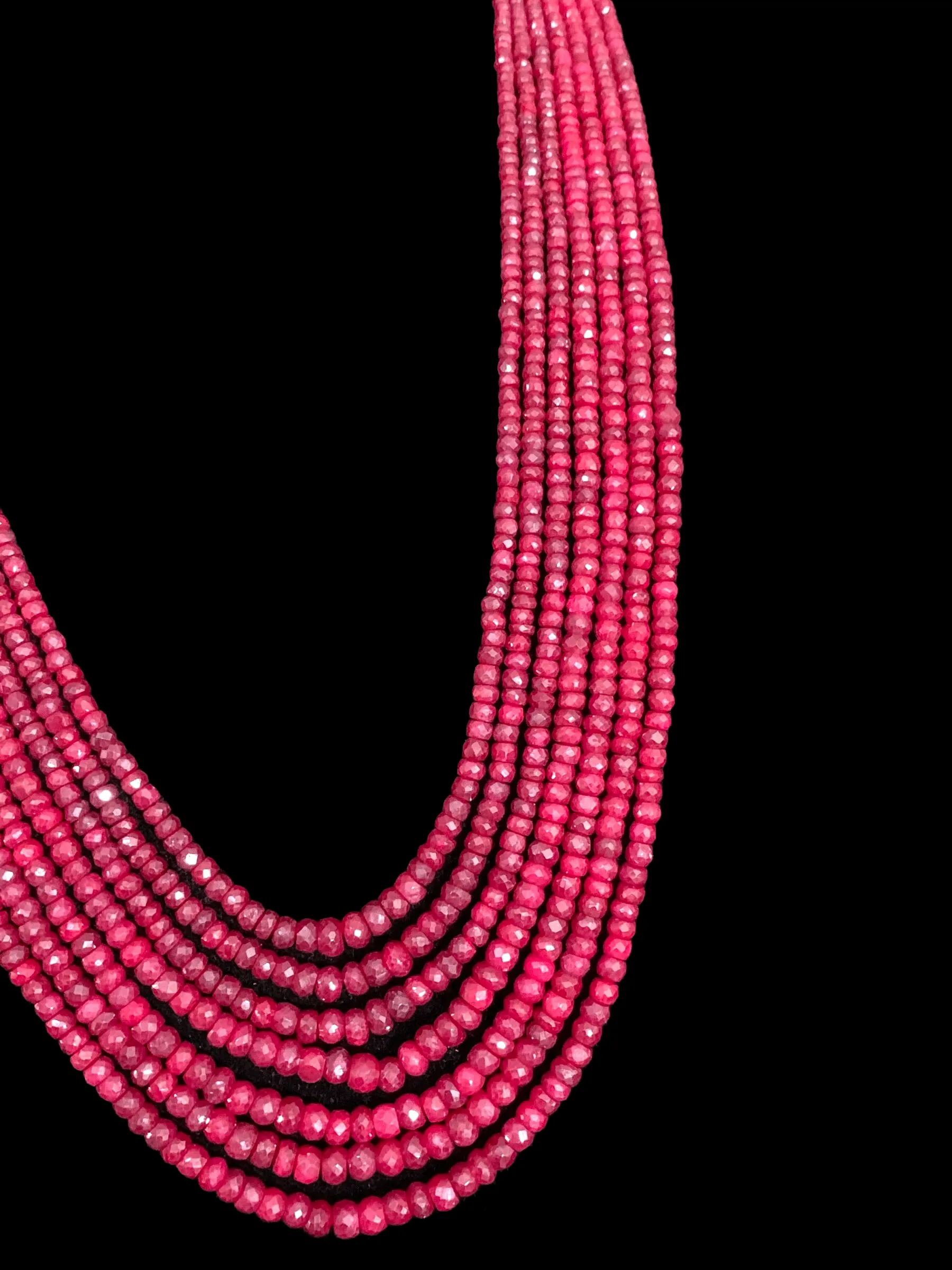 NS294  Seven layer ruby beads necklace  (READY TO SHIP)