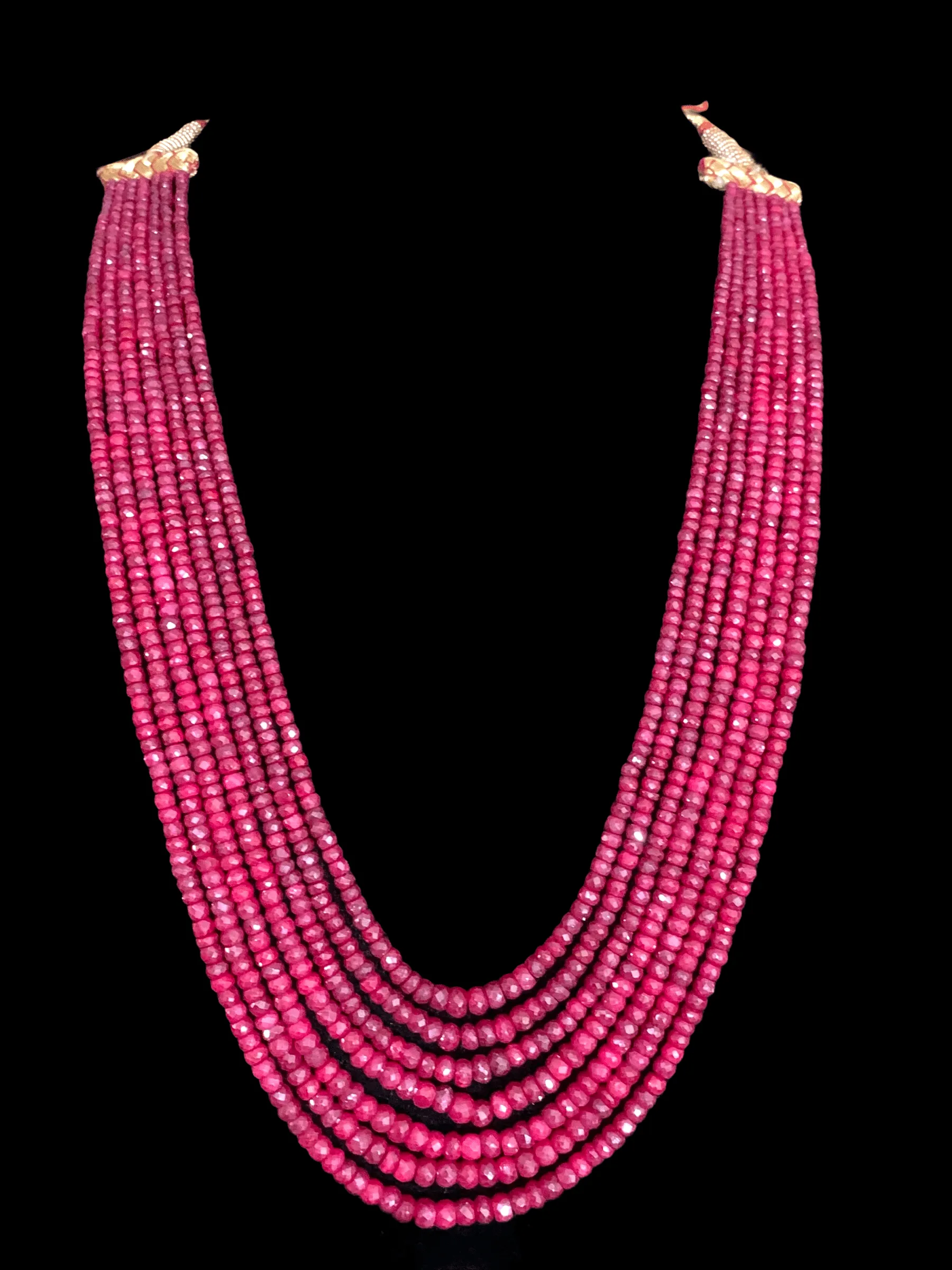 NS294  Seven layer ruby beads necklace  (READY TO SHIP)