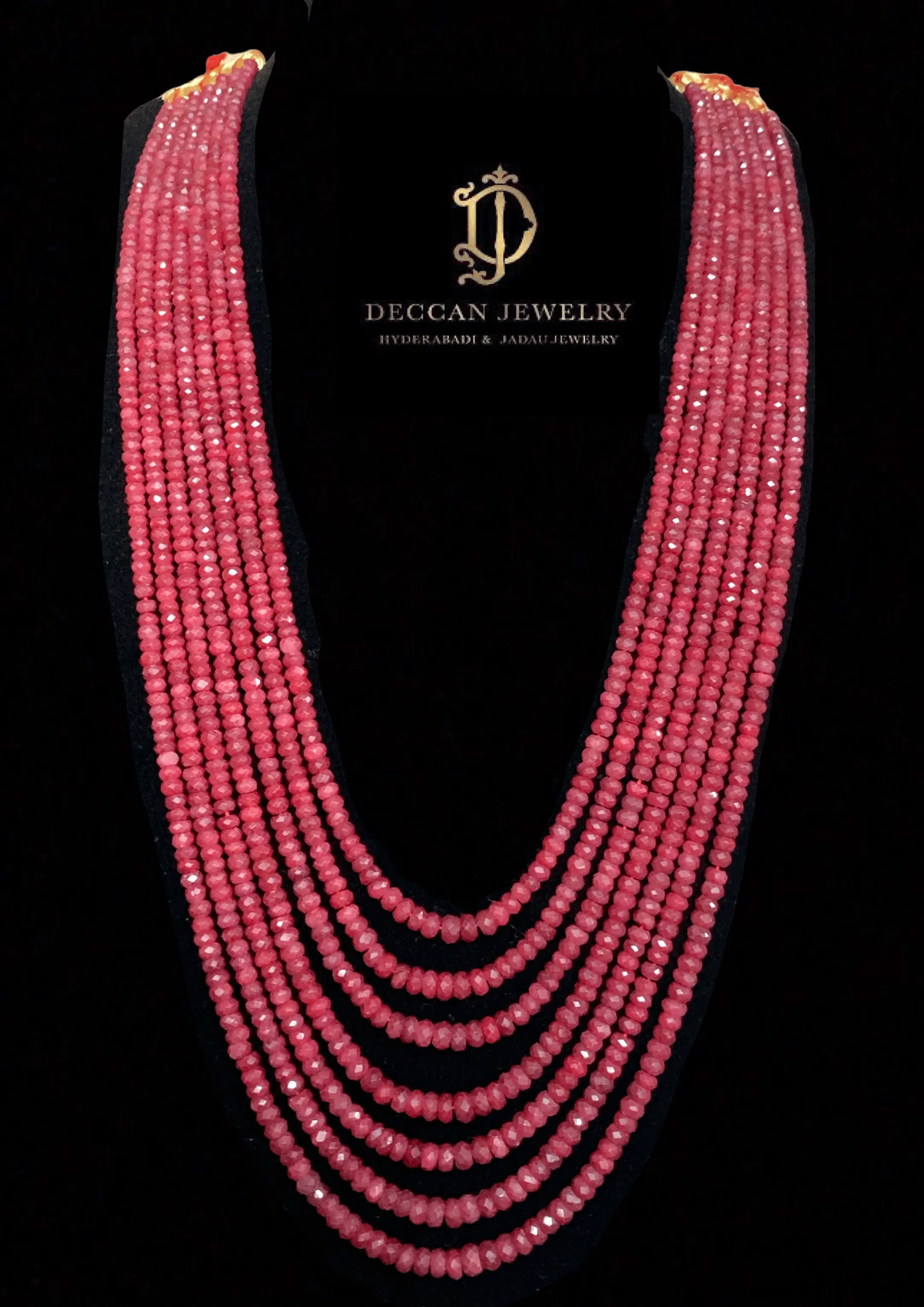 NS294  Seven layer ruby beads necklace  (READY TO SHIP)