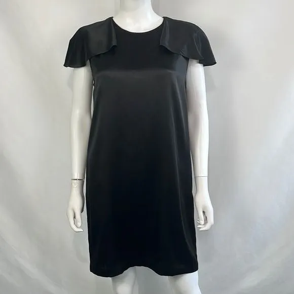 NWT 3.1 Phillip Lim Black Satin with Flutter Sleeves Dress