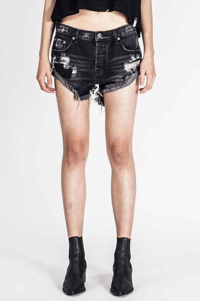 One Teaspoon Black Sea Bandits Denim Shorts