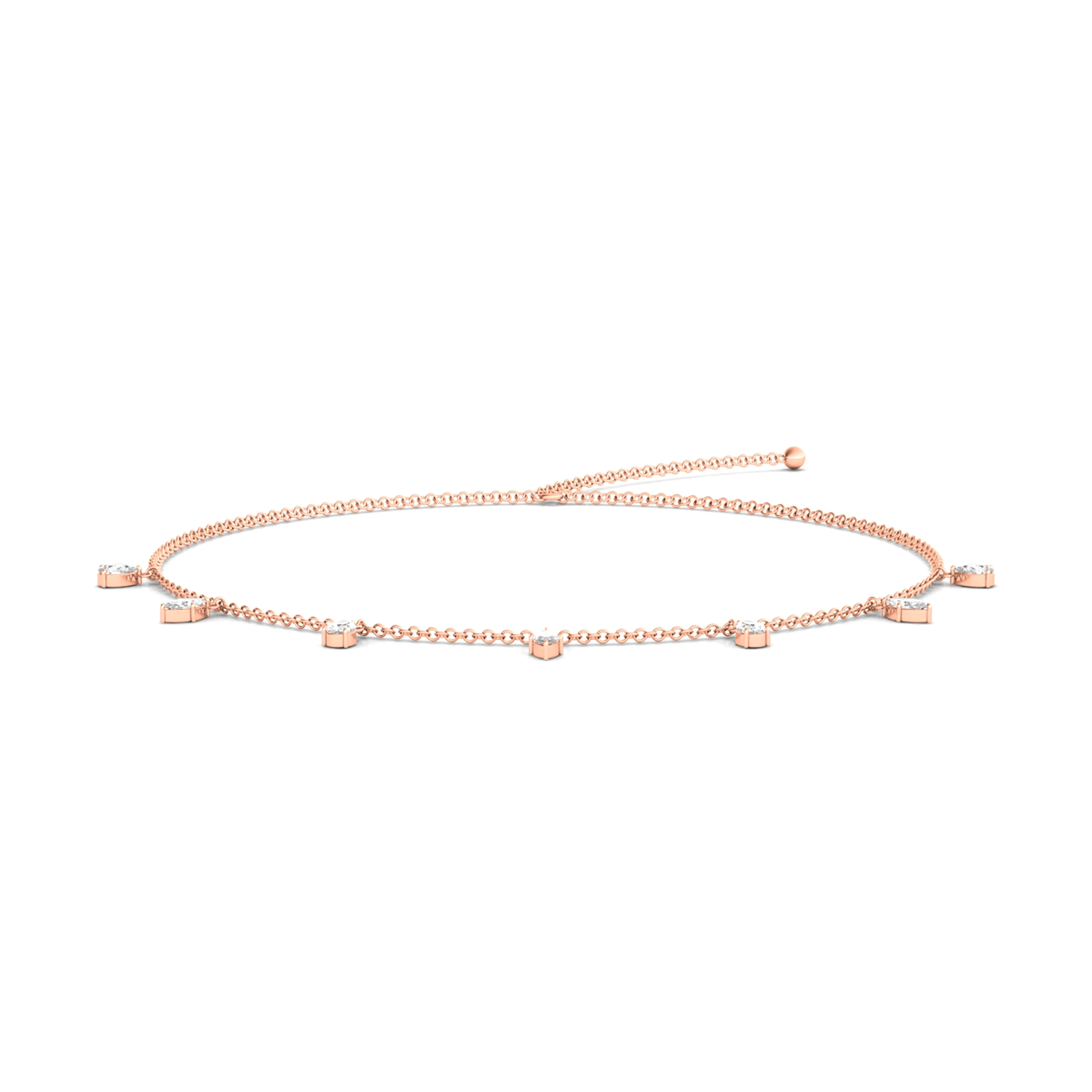 Pear & Marquise Dangling Diamond Choker