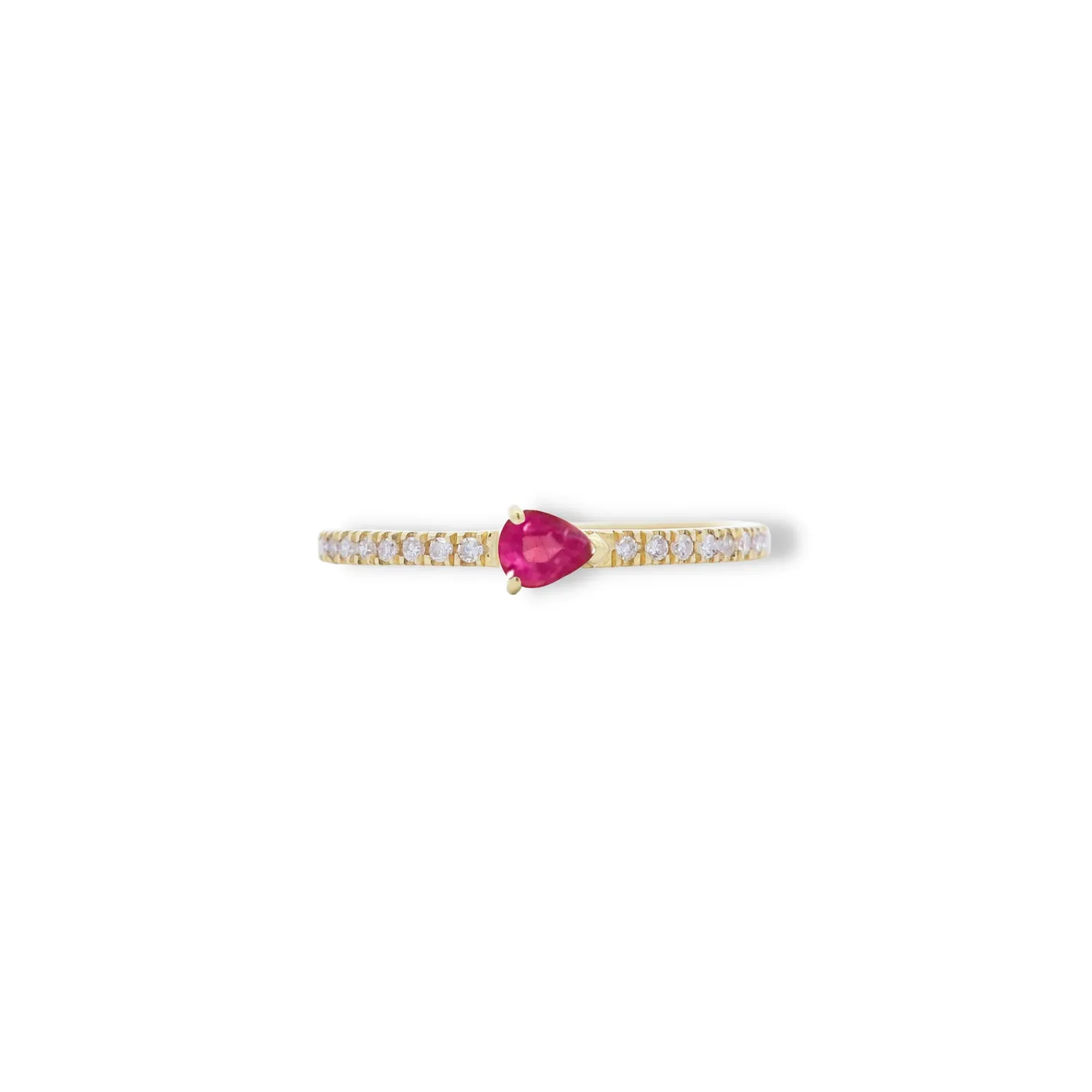 Pear Shaped Ruby and Diamond Ring