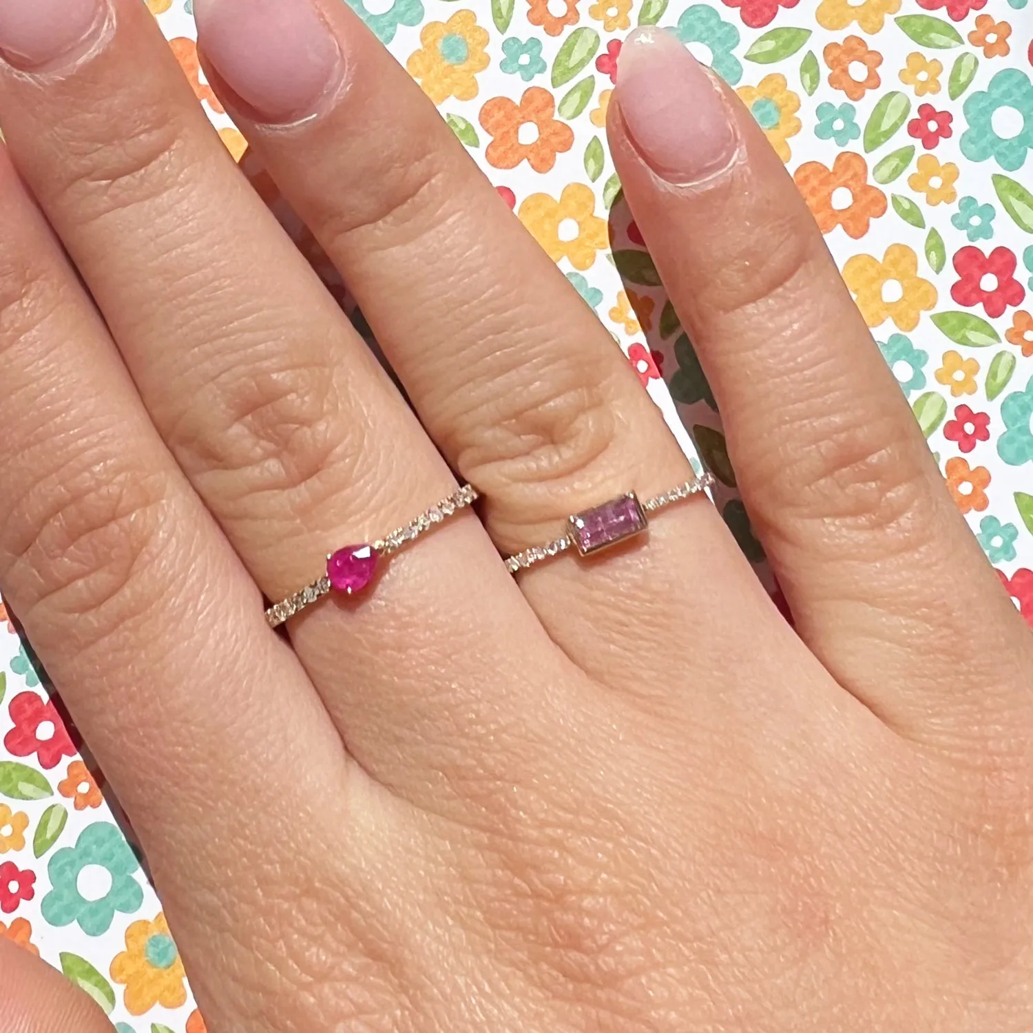 Pear Shaped Ruby and Diamond Ring