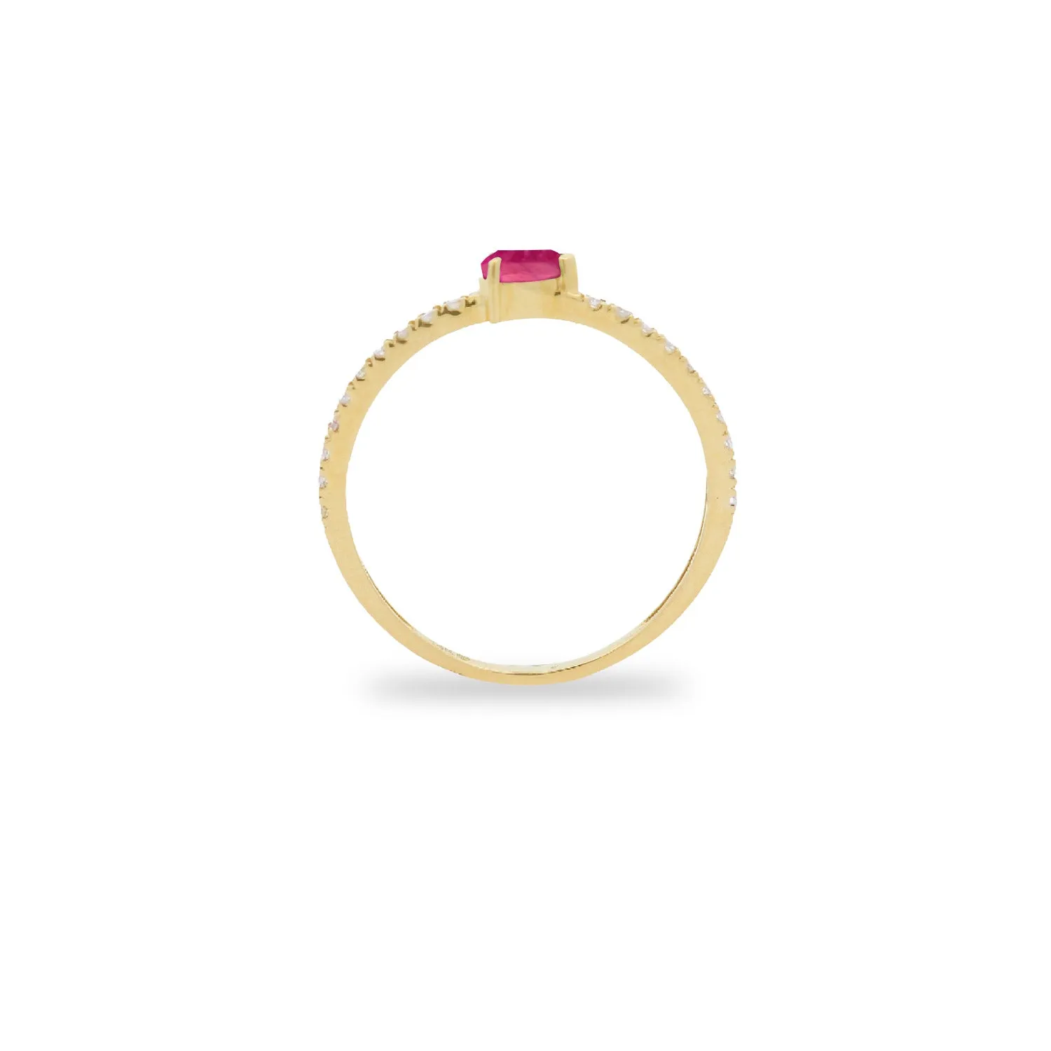 Pear Shaped Ruby and Diamond Ring