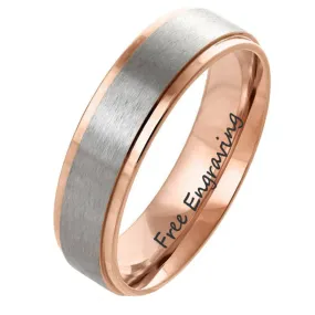 Personalized Engraved Men's Rose Gold Promise Ring - Engraved Handwriting Ring