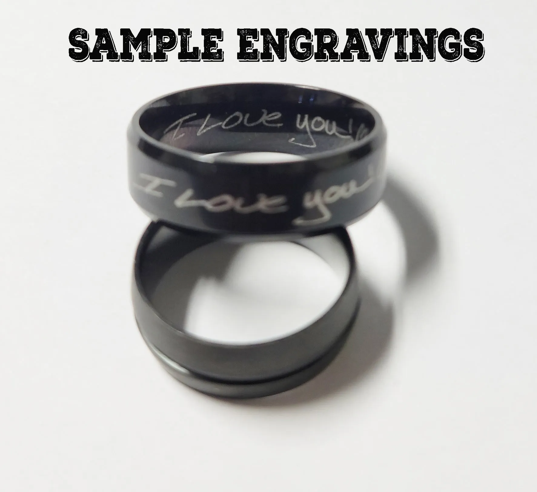 Personalized Engraved Men's Rose Gold Promise Ring - Engraved Handwriting Ring