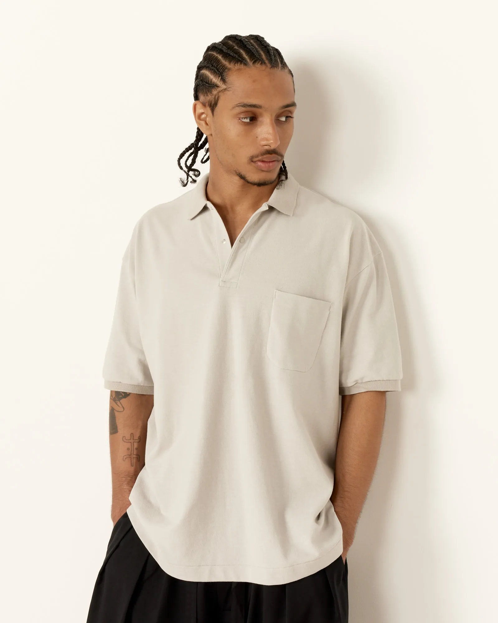 Polo Shirt in Light Grey