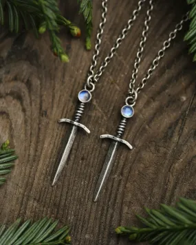 *Pre-Order* Moonstone Sword Necklace Sterling Silver