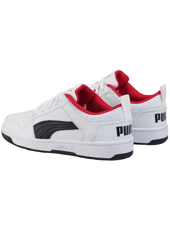 Puma men's sneakers shoe Rebound Lay Up Lo 369866 01 white black red