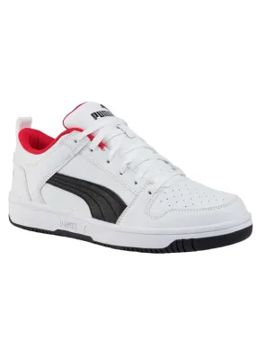 Puma men's sneakers shoe Rebound Lay Up Lo 369866 01 white black red