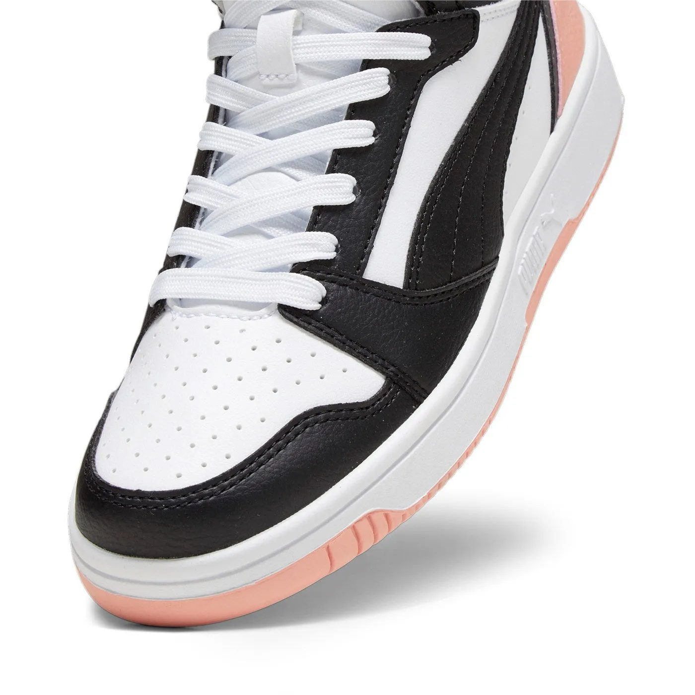 Puma Rebound v6 Mid girl's high sneaker shoe 393831 07 white-black-pink