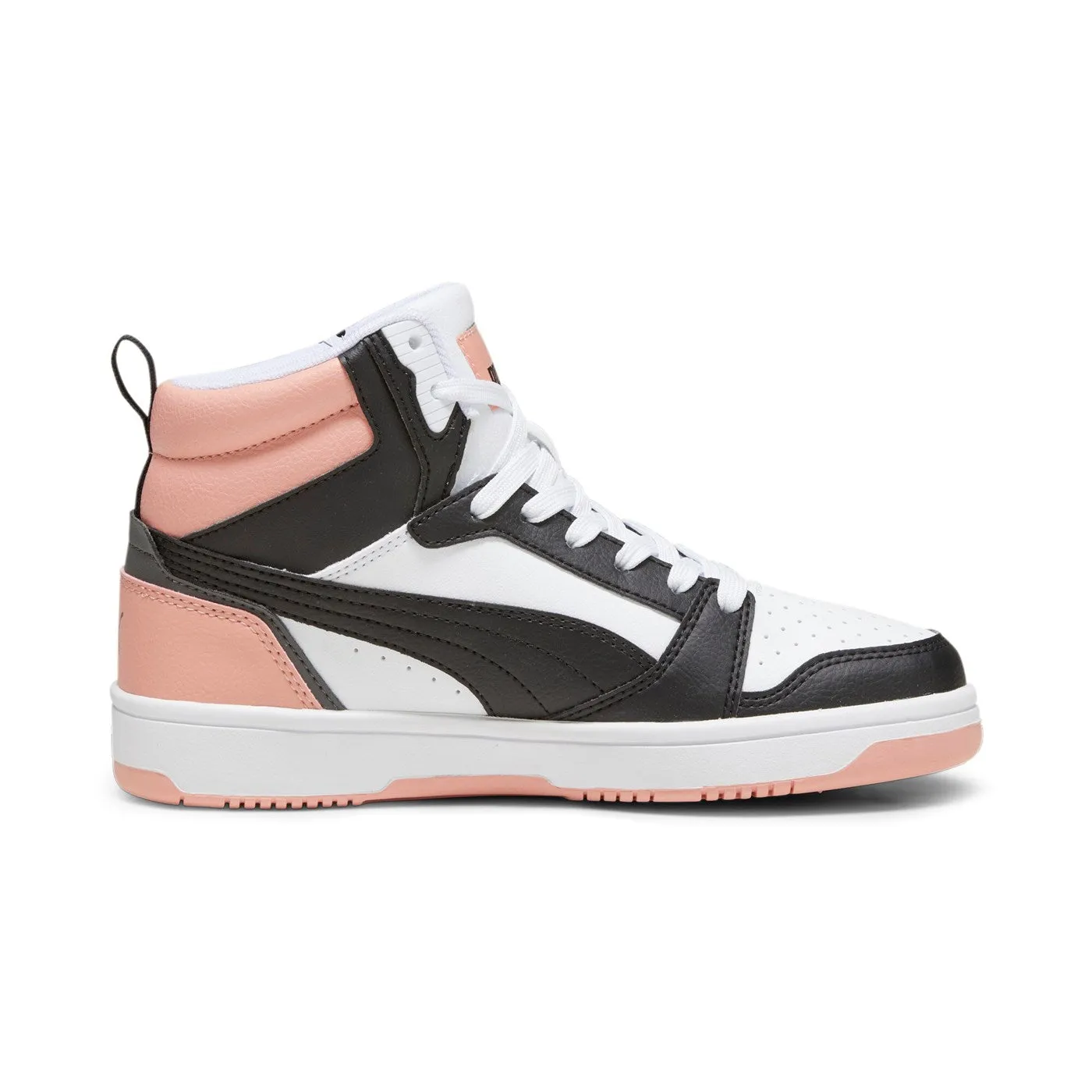 Puma Rebound v6 Mid girl's high sneaker shoe 393831 07 white-black-pink