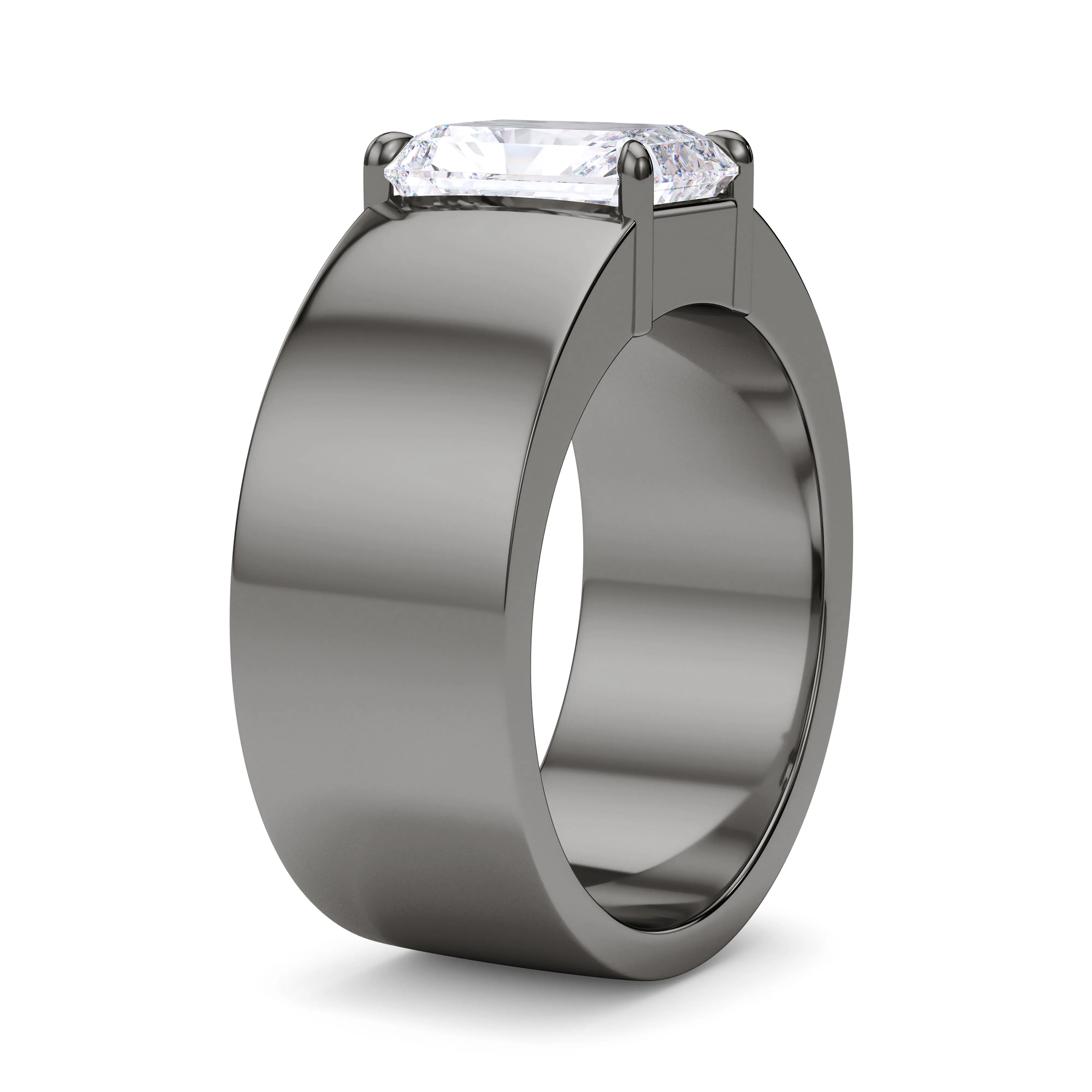 Radiant Cut Diamond Cigar Ring