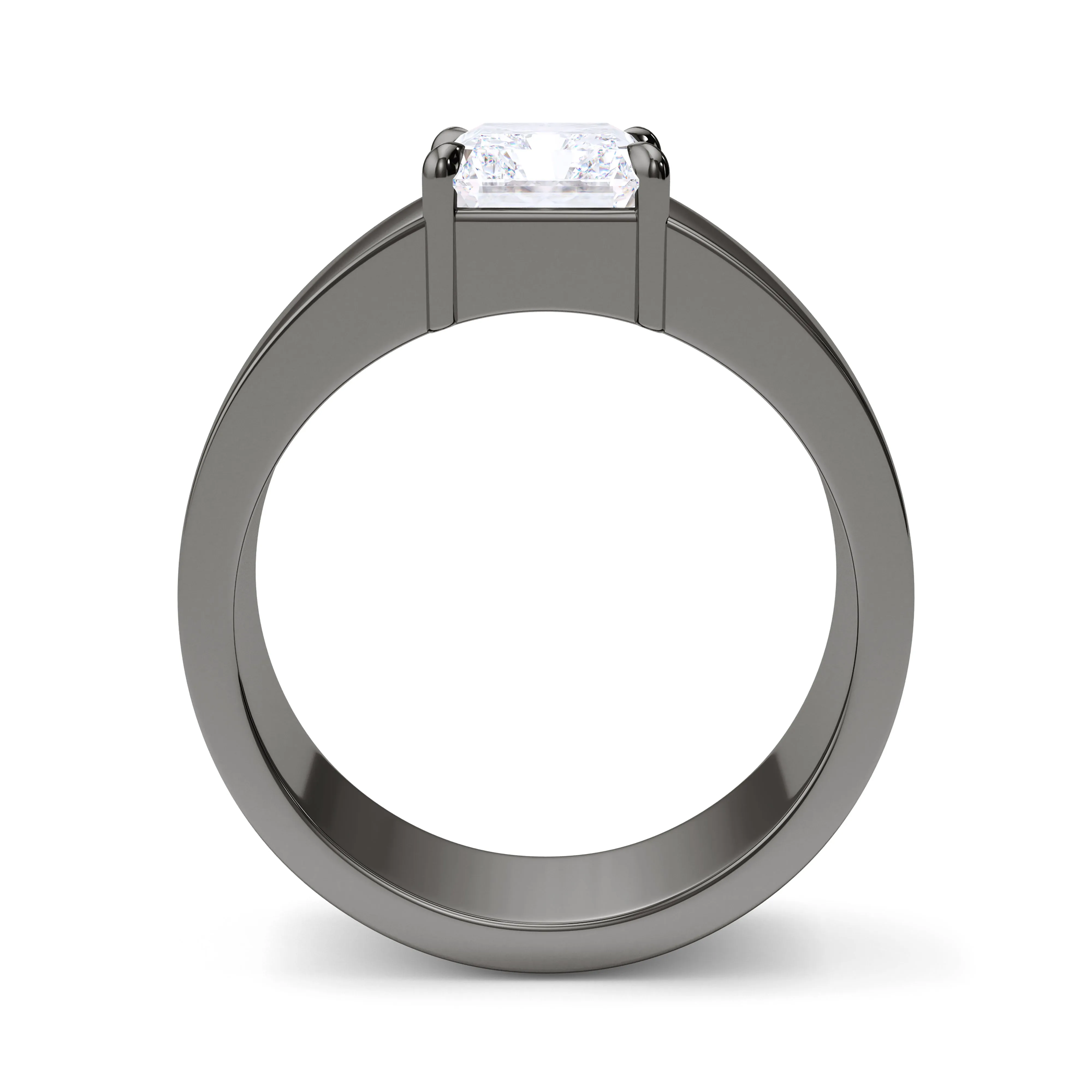 Radiant Cut Diamond Cigar Ring