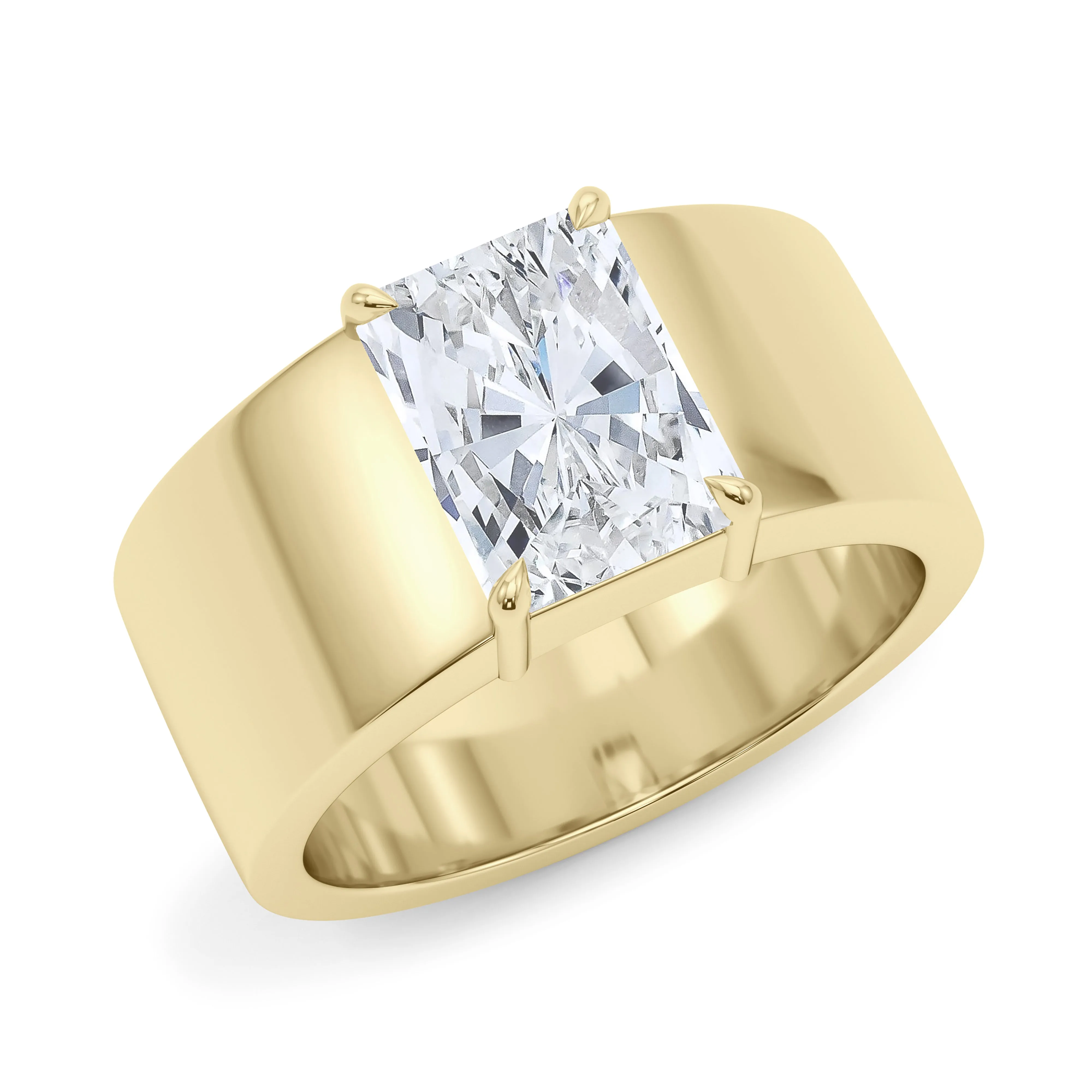 Radiant Cut Diamond Cigar Ring