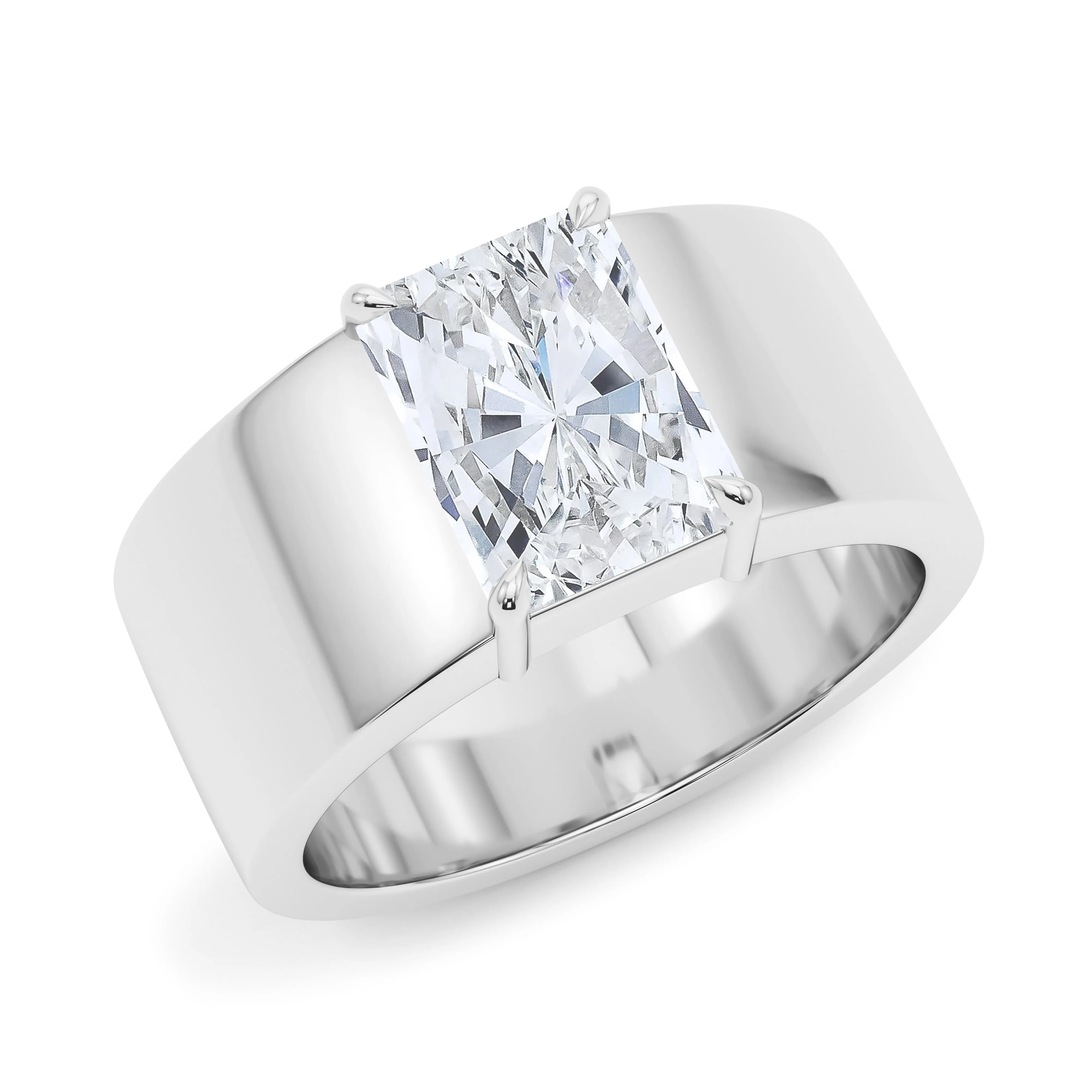 Radiant Cut Diamond Cigar Ring