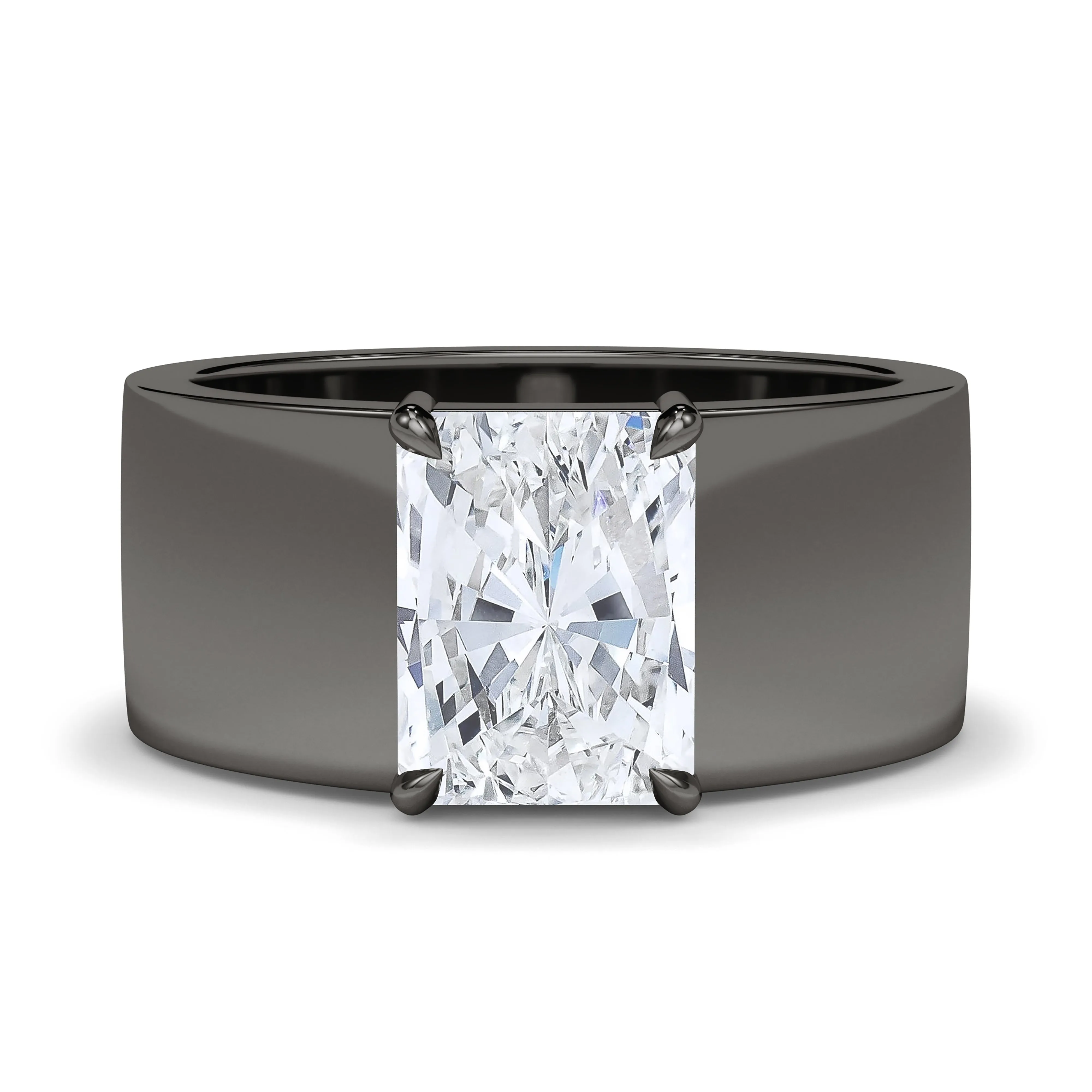 Radiant Cut Diamond Cigar Ring