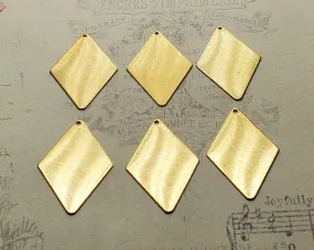 Raw Brass Diamond Shaped Charms (6) - TCA1357